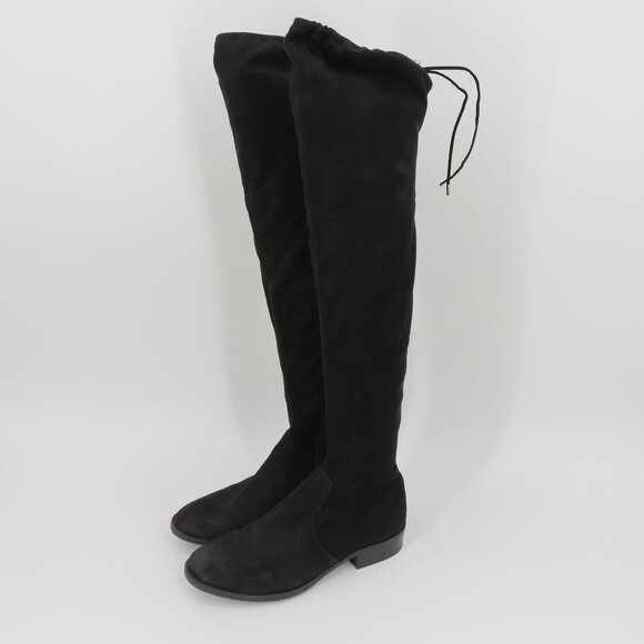 Sam Edelman Womens 8.5 M Paloma Over Knee High Black Drawstring Boots Fabric - Picture 11 of 12